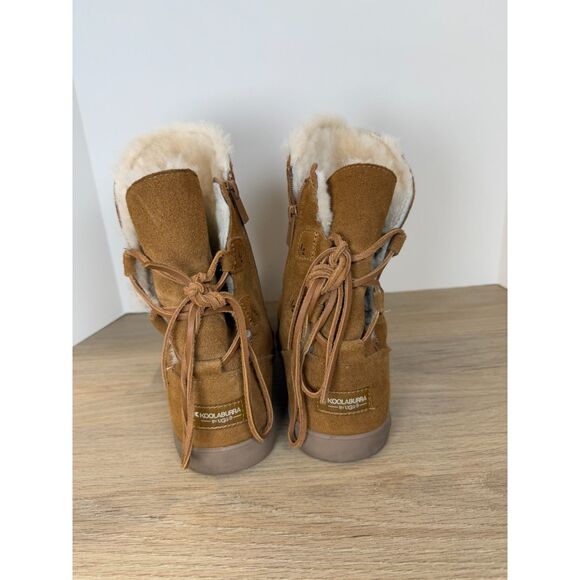 Koolaburra By UGG Women's Size 9 Brown Shazi Suede Short Tie Back Boots - Picture 4 of 9